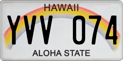 HI license plate YVV074
