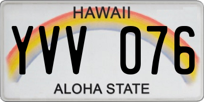 HI license plate YVV076