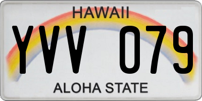 HI license plate YVV079
