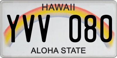 HI license plate YVV080