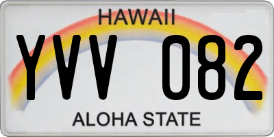 HI license plate YVV082
