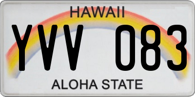 HI license plate YVV083