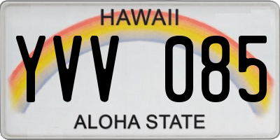 HI license plate YVV085