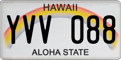HI license plate YVV088