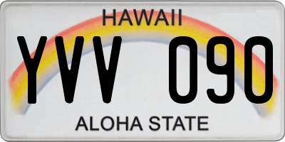 HI license plate YVV090