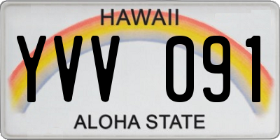 HI license plate YVV091