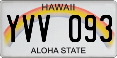 HI license plate YVV093