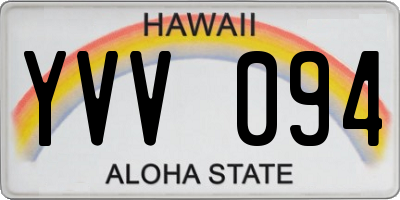 HI license plate YVV094