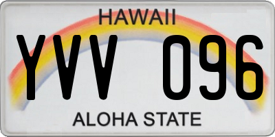 HI license plate YVV096