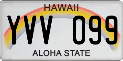 HI license plate YVV099