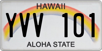 HI license plate YVV101