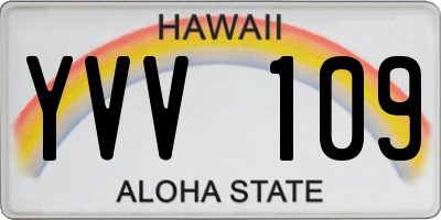 HI license plate YVV109
