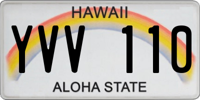 HI license plate YVV110