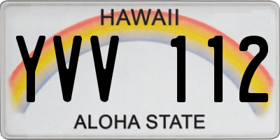 HI license plate YVV112