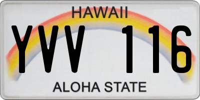 HI license plate YVV116
