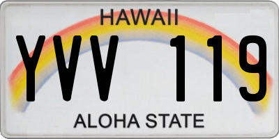 HI license plate YVV119