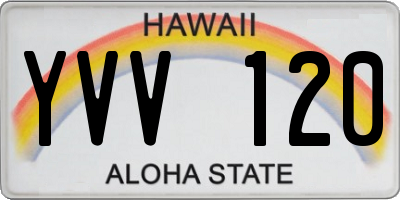 HI license plate YVV120