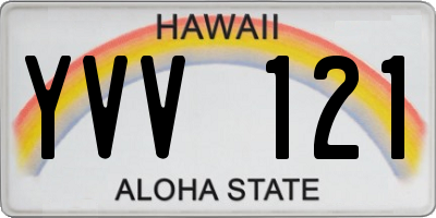 HI license plate YVV121