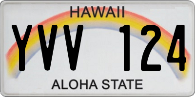 HI license plate YVV124