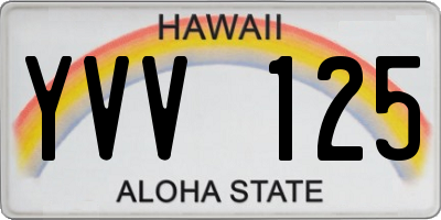 HI license plate YVV125