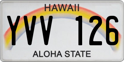 HI license plate YVV126