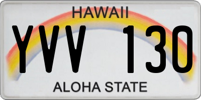 HI license plate YVV130