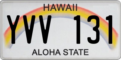 HI license plate YVV131