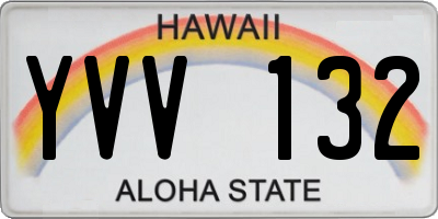 HI license plate YVV132