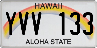 HI license plate YVV133