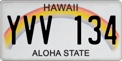 HI license plate YVV134