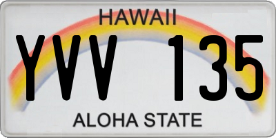 HI license plate YVV135