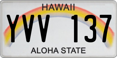 HI license plate YVV137