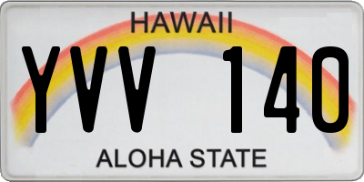 HI license plate YVV140