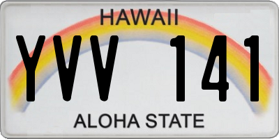 HI license plate YVV141