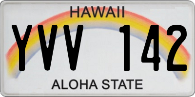 HI license plate YVV142