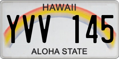 HI license plate YVV145