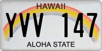 HI license plate YVV147