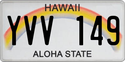 HI license plate YVV149