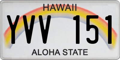 HI license plate YVV151