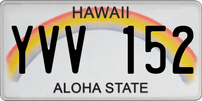 HI license plate YVV152