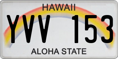 HI license plate YVV153