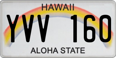 HI license plate YVV160