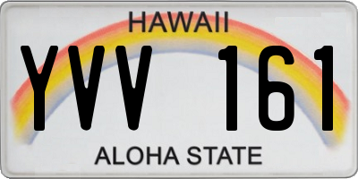 HI license plate YVV161