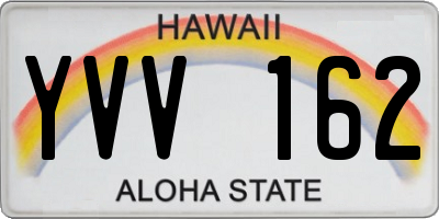 HI license plate YVV162