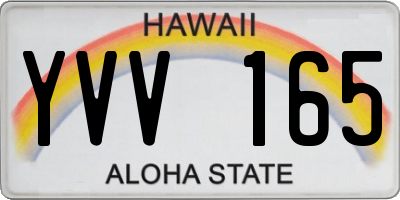 HI license plate YVV165