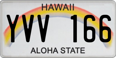 HI license plate YVV166