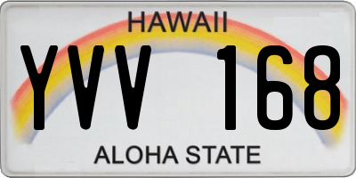 HI license plate YVV168