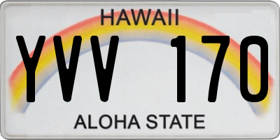 HI license plate YVV170