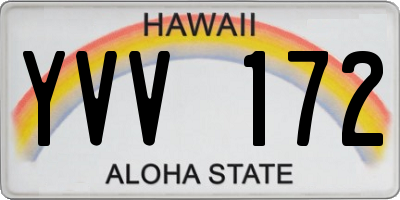 HI license plate YVV172