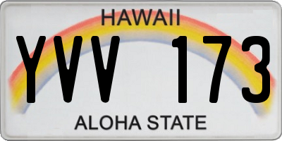 HI license plate YVV173